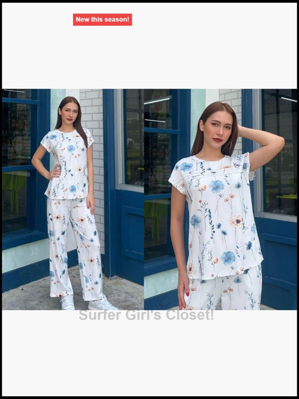 Women's Cap Sleeve Lounge Set With Pockets Two Piece Travel Outfit View 6